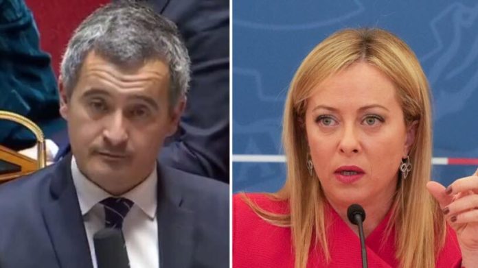 H Γαλλία προσπαθεί να «μπαλώσει» τις δηλώσεις για την Μελόνι darmanin-meloni