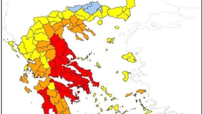 Ακραίος κίνδυνος πυρκαγιάς 5 σε σειρά περιοχών της χώρας αύριο Ακραίος κίνδυνος πυρκαγιάς 5 σε σειρά περιοχών της χώρας αύριο