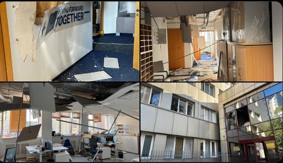 Σοβαρές ζημιές από το κύμα σοκ της ρωσικής επίθεσης στην αντιπροσωπεία της ΕΕ στο Κίεβο Σοβαρές ζημιές από το κύμα σοκ της ρωσικής επίθεσης στην αντιπροσωπεία της ΕΕ στο Κίεβο