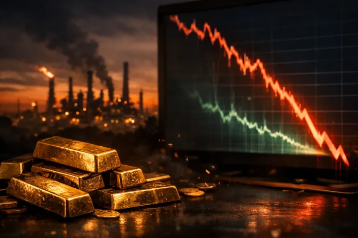 Πτώση χρυσού 3% μετά από ιρανικά πλήγματα σε ενεργειακές εγκαταστάσεις πτώση χρυσού 3%