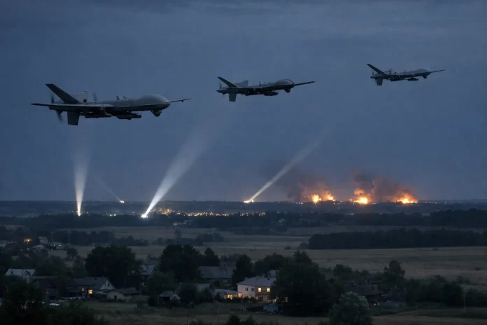 επίθεση με ρωσικά drones στην Ουκρανία